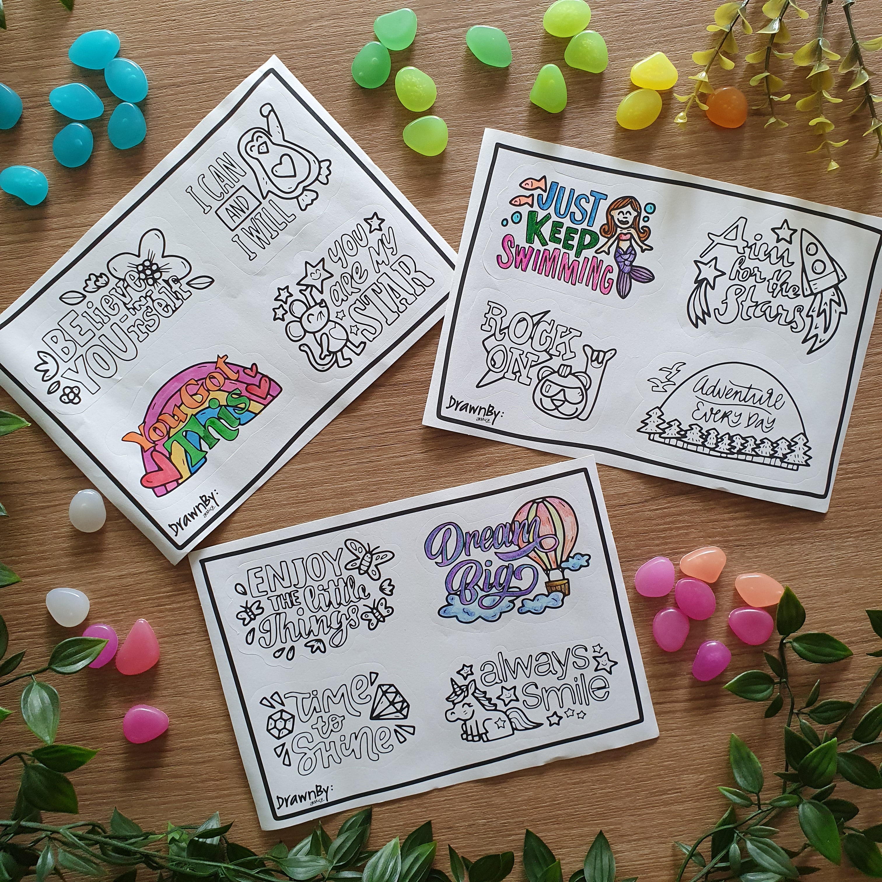 Colouring Stickers (Booster Set of 3)