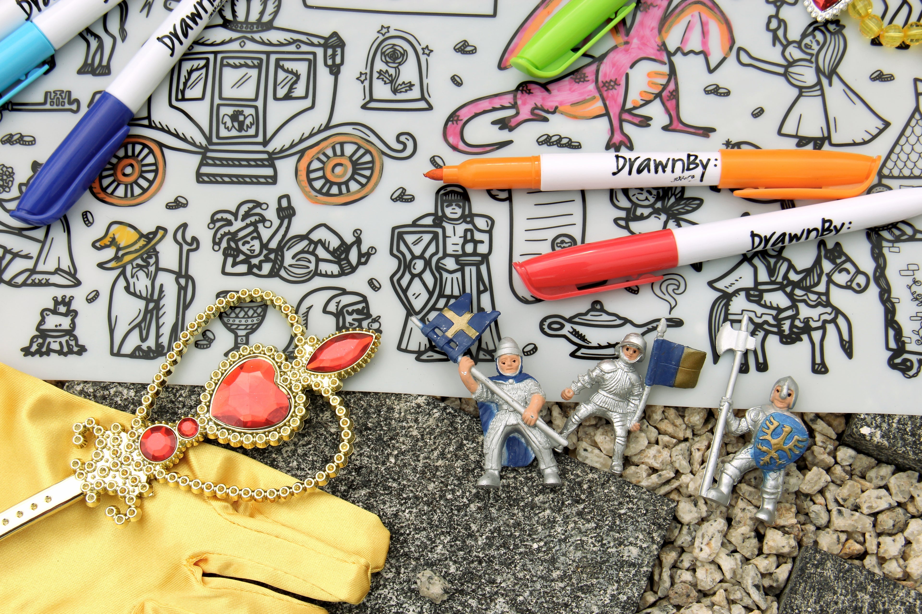 Castles & Dragons Silicone Colouring Mat