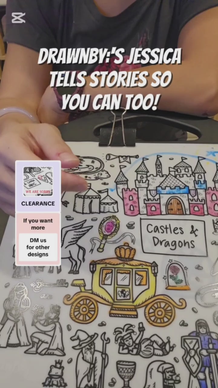 Castles & Dragons Silicone Colouring Mat