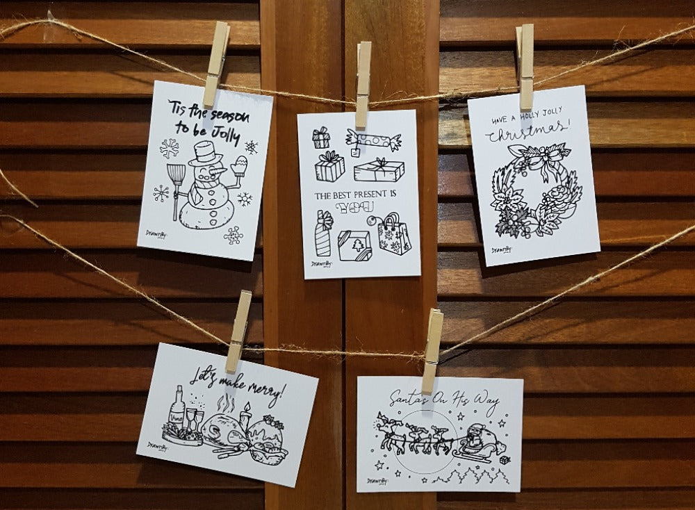 DrawnBy: Colouring Christmas Cards