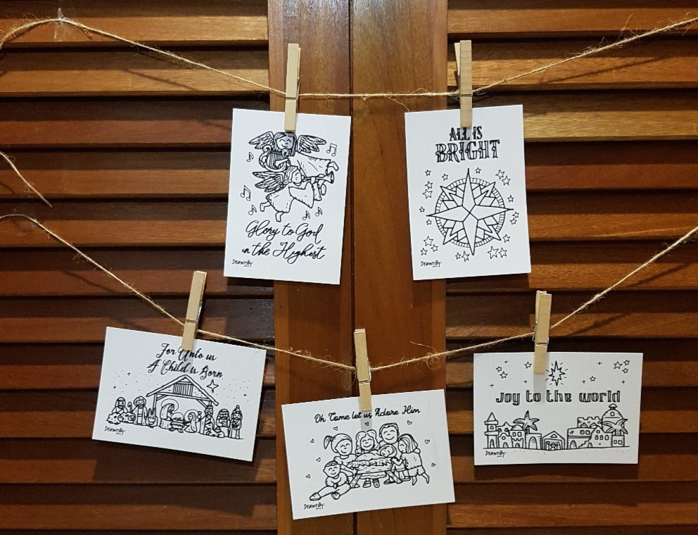 DrawnBy: Colouring Christmas Cards