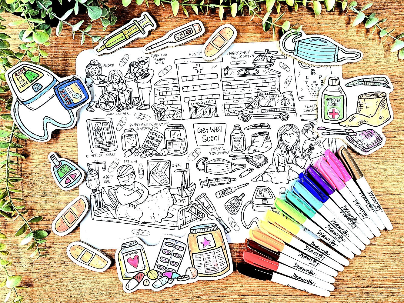 Get Well Soon Silicone Colouring Mat