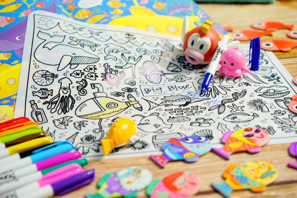 Big Blue Silicone Colouring Mat