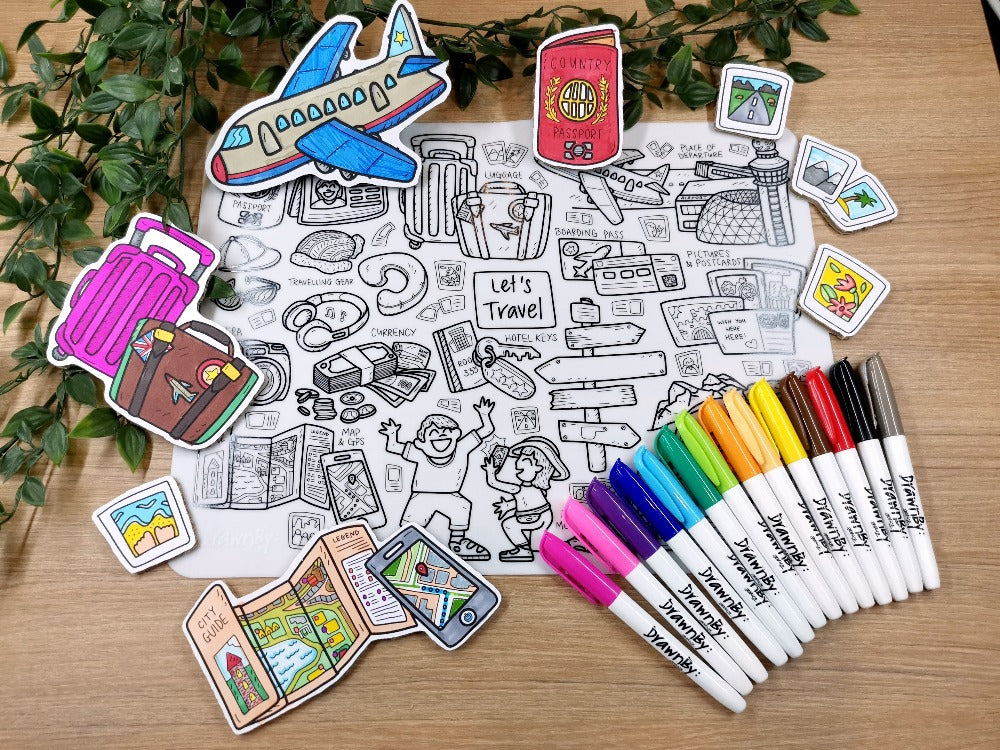 Let's Travel Silicone Colouring Mat