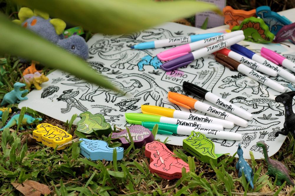 Dino World Silicone Colouring Mat