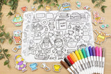Tea Party Silicone Colouring Mat