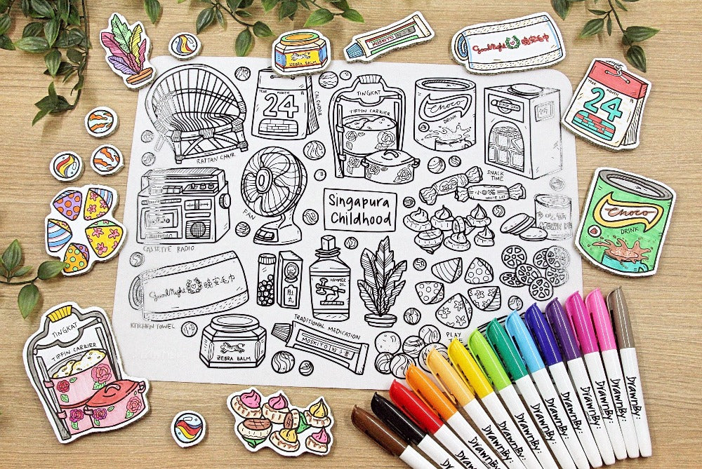 Singapura Childhood Silicone Colouring Mat