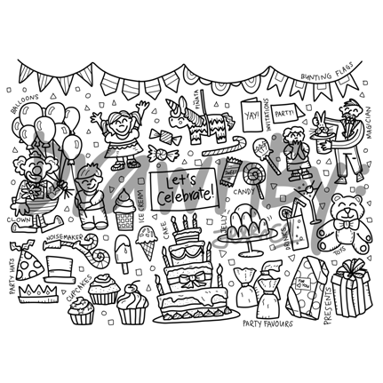 Let's Celebrate Silicone Colouring Mat