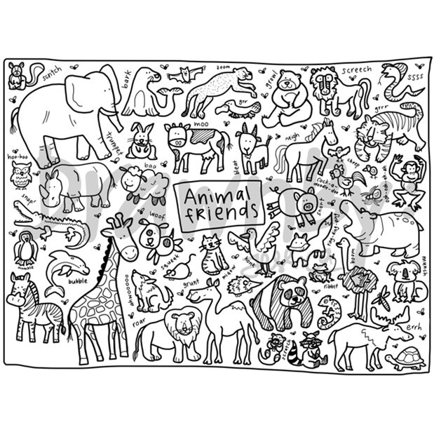 Animal Friends Silicone Colouring Mat