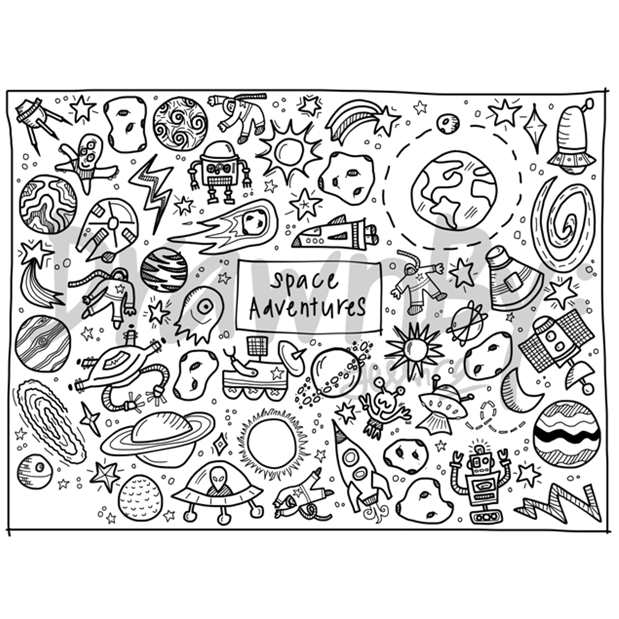 Space Adventures Silicone Colouring Mat