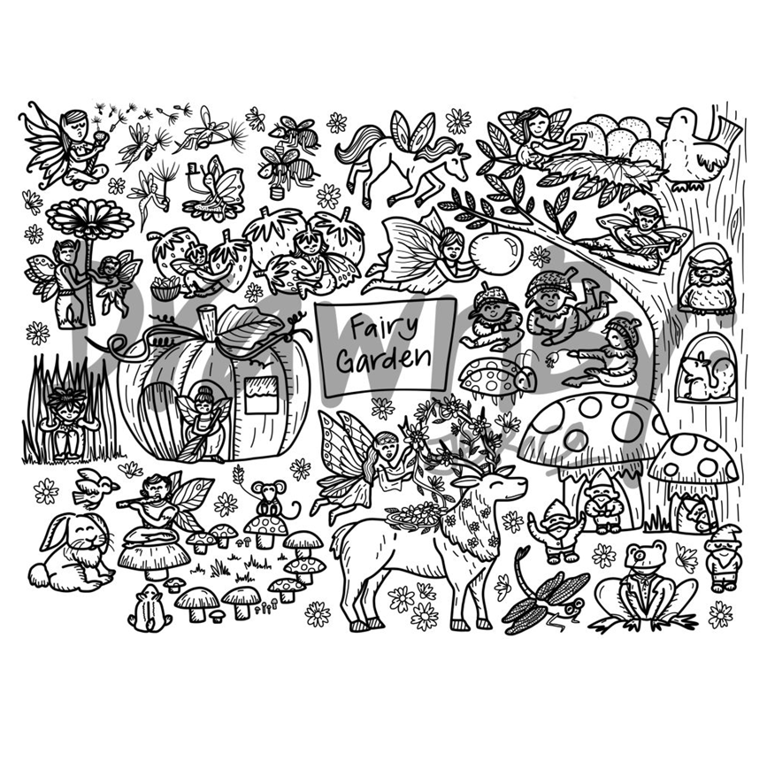 Fairy Garden Silicone Colouring Mat