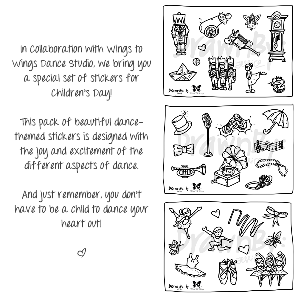 Colouring Stickers (Dance Set of 3)