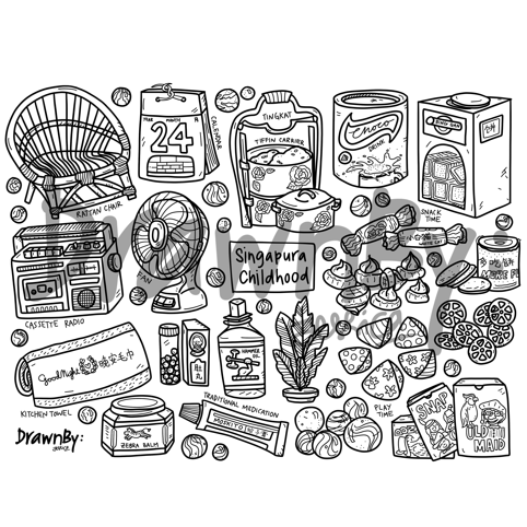 Singapura Childhood Silicone Colouring Mat