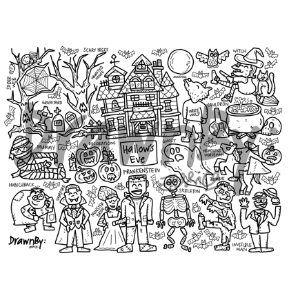 Hallow's Eve Silicone Colouring Mat