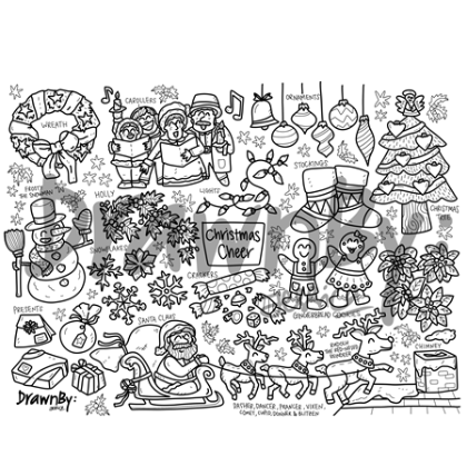 Christmas Cheer Silicone Colouring Mat