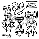 Ribbons & Medals Silicone Coaster Mat